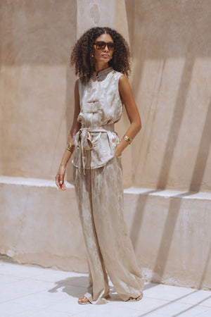 SUZIE PANTS - BEIGE JACQUARD