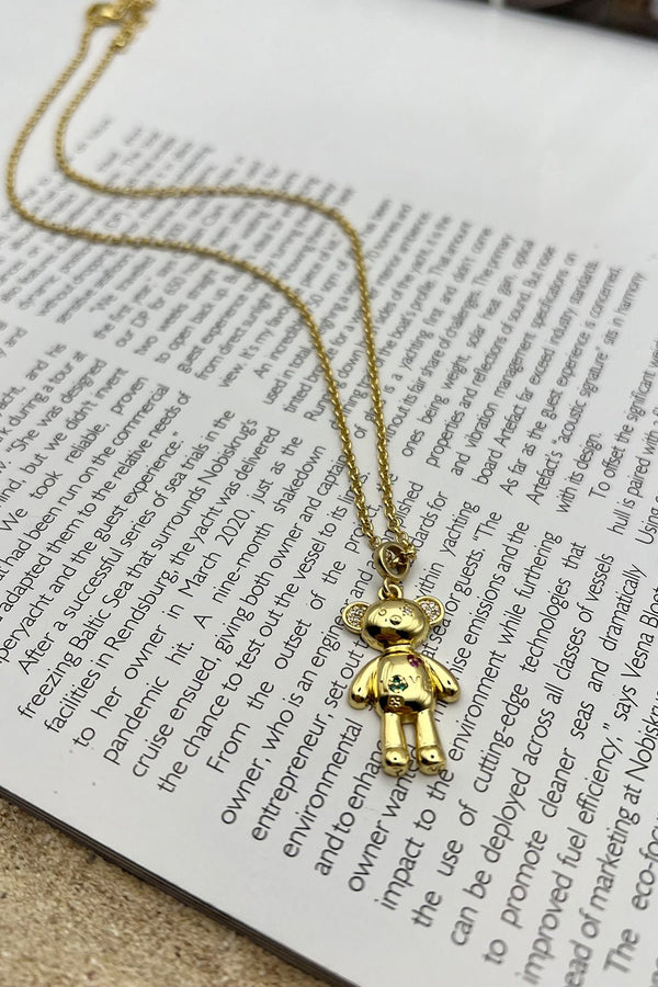 GOLD PLATED BEAR NECKLACE