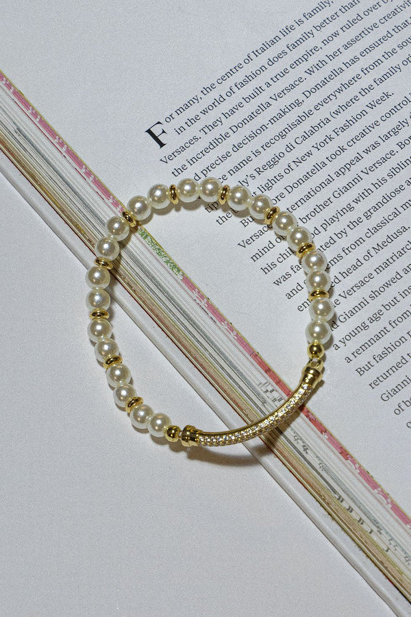 GOLD PLATED BRIGHT PEARL BRACELET