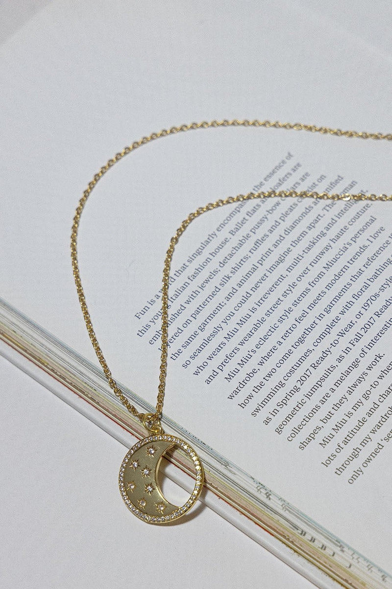 GOLD PLATED MOON NECKLACE