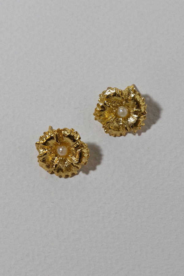 HIBISCUS GOLD PLATED EARRINGS