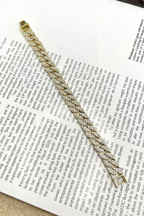 GOLD PLATED CRYSTAL CHAIN BRACELET
